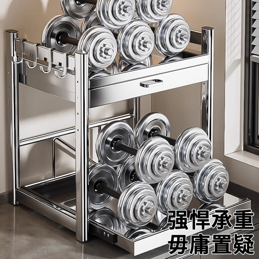 Benwang (BW) 304 stainless steel kitchen pull-out rice cooker microwave oven storage rack countertop storage rack oven multi-function shelf 304 stainless steel pull-out 53cm-hook