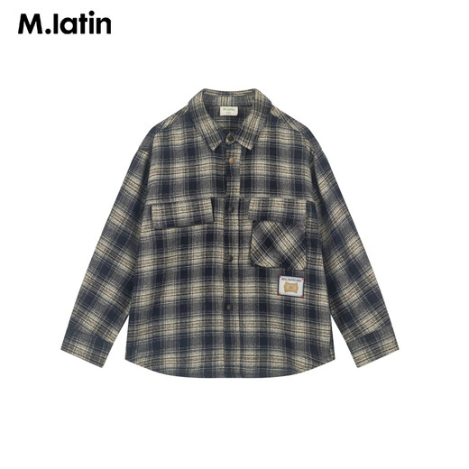 M.Latin Shopping mall same style M.Latin children's shirt 26 spring new style boys intellectual style long-sleeved shirt Navy blue 110