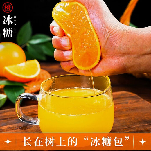 Hunan Mayang Zhijiang rock sugar orange, bursting with juice in one bite, seasonal fresh fruit tree-ripened rock sugar orange 50-60mm Mayang rock sugar orange with box 1Jin Jin equals 0.5kg, packed 50-60mm