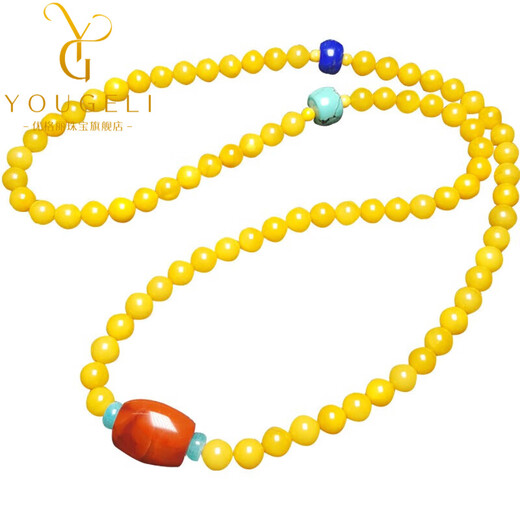 Yogurt amber beeswax with southern red three-circle bracelet Baltic female beeswax bracelet as a gift to your girlfriend 6mm three-circle beads