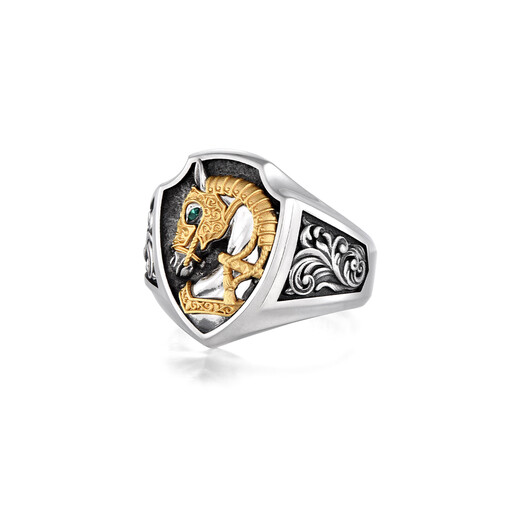 IDEAGEMER Instant success ring for men in the year of the horse and zodiac year, high-end original niche ring as a gift for boyfriend, ghostwriting greeting card - please contact customer service