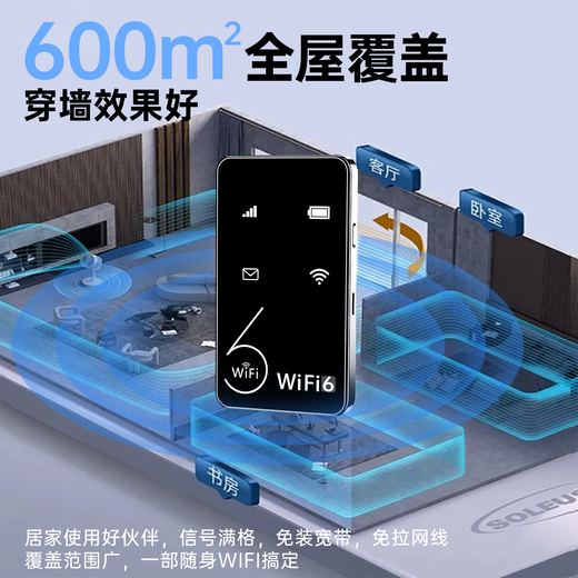 Fei Pi 5.9 per month 5G Gigabit wall-penetrating king unlimited traffic no pre-storage mobile portable wifi6 newly upgraded three-network universal preferred portable car broadband nationwide universal 5G true three-network wifi6 premium version - free data