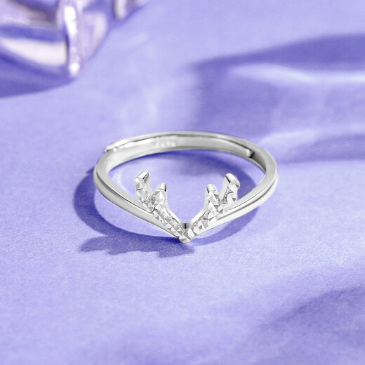 Wanfulong platinum pt950 women's platinum shiny women's ring simple plain ring as a holiday gift for your girlfriend, live mouth adjustable ring size 2.69g