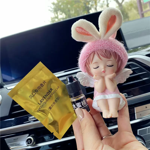 Yusenyi Car Decoration Cute Annie Car Air Vent Aromatherapy Car Air Conditioner Perfume Clip Car Ornament Goddess Benz Pink Purple Annie Purple and White Sunflower Air Vent Free Perfume Flakes