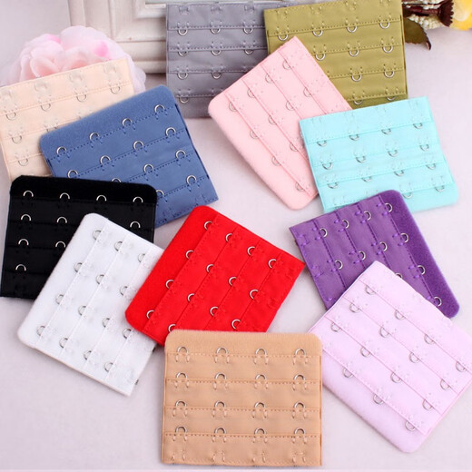 Miao Zhan large four-breasted bra extension buckle accessories 4-button extension belt women's adjustable wide extension bra back connector ring black