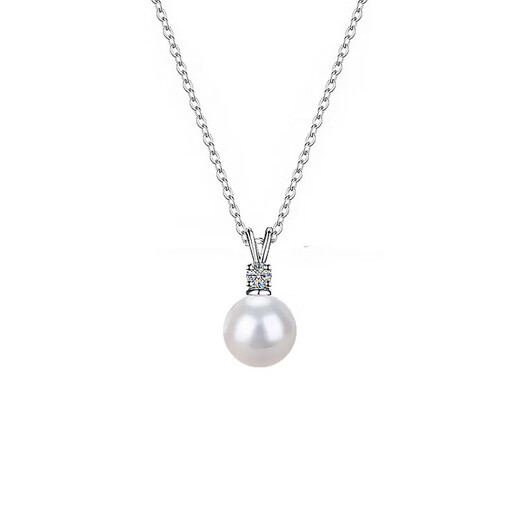 Everlasting Leaf Akoya Seawater Natural Pearl Necklace Single Pendant Large Perfect Round Flawless Light Luxury Necklace Akoya Natural Sea