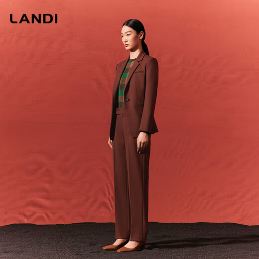 LANDI (LANDI) Shopping mall same style LANDI commuter wool suit top women's waist suit jacket winter new style brick red L