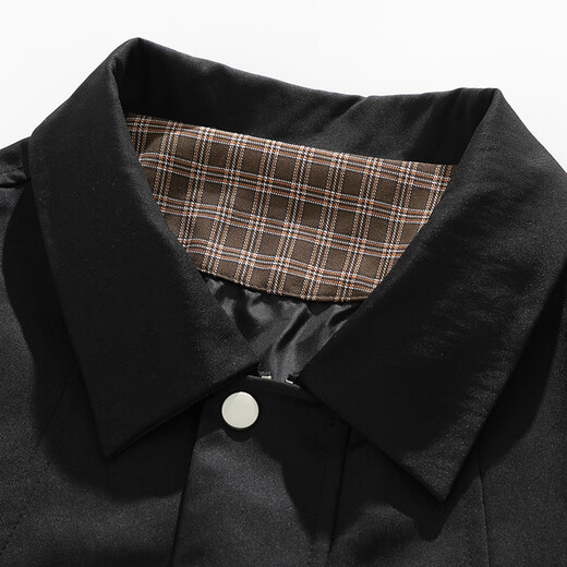 MMOPTOP silhouette lapel windbreaker autumn and winter men's British style loose high-end casual jacket MFY02 black XL