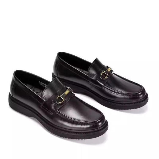 SATCHI men's shoes new style genuine leather breathable and wear-resistant business formal leather shoes casual commuting slip-on fashionable loafers black 43