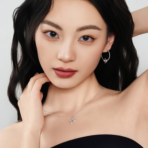 Wanfulong 2025 new star platinum necklace genuine pt950 simple and fashionable platinum chain birthday gift for girlfriend 4.74g