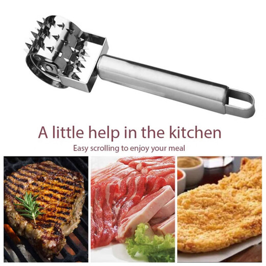 Xiongwochi kitchen household stainless steel tender meat tender meat hammer steak hammer pork chop double-sided solid new multi-functional thickened multi-functional meat loosener (active) 1 meat looser