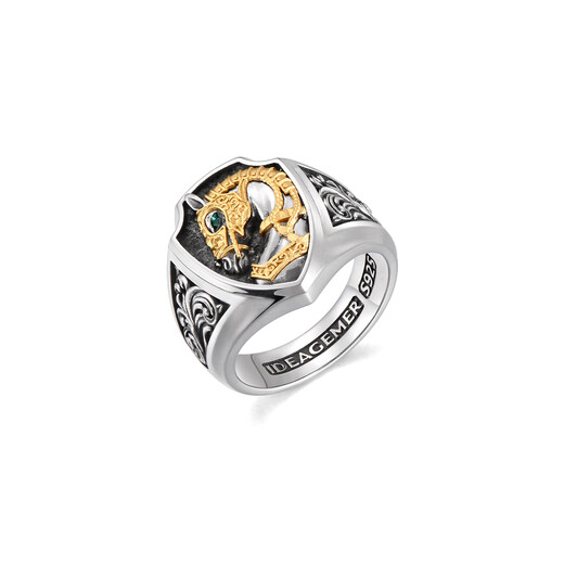 IDEAGEMER Instant success ring for men in the year of the horse and zodiac year, high-end original niche ring as a gift for boyfriend, ghostwriting greeting card - please contact customer service