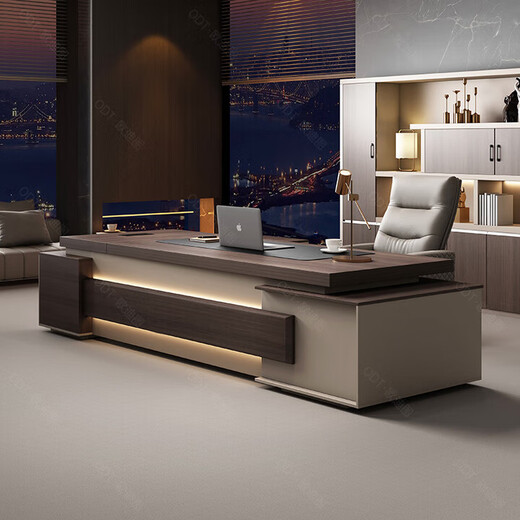 Boss desk and chair combination, manager desk, president desk, supervisor desk, simple modern office furniture, executive desk set, 2-meter boss desk, single-sided cabinet