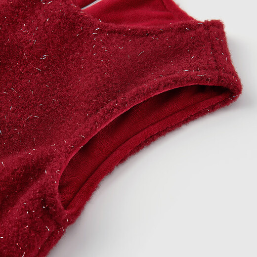 Barbie Children's Clothing Girls New Year's Eve Clothes Girls Year of the Horse New Year Clothes Plus Velvet Red Skirt Girls Dress BY007