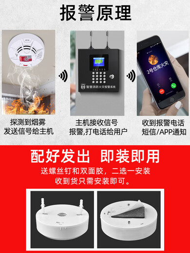 Wireless smoke alarm, commercial smoke alarm, fire-fighting dedicated intelligent remote networked fire sensing system, Internet of Things, alarm host + 20, fire certification, smoke detector