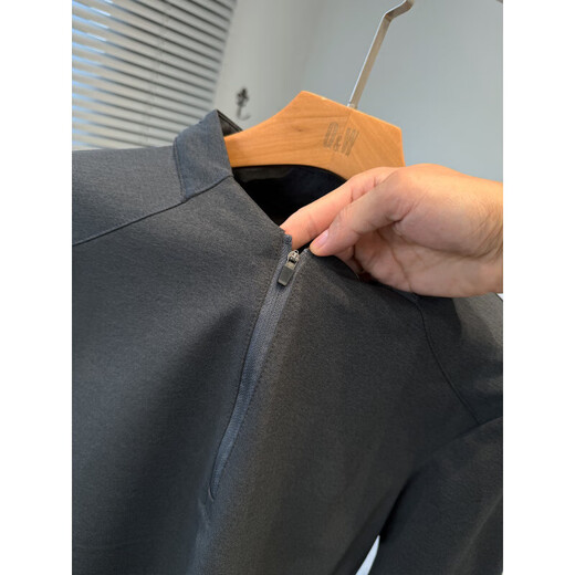 GOLDLION G+ Goldlion half-zip Henry collar long-sleeved T-shirt men's 2025 new autumn sports and leisure black M