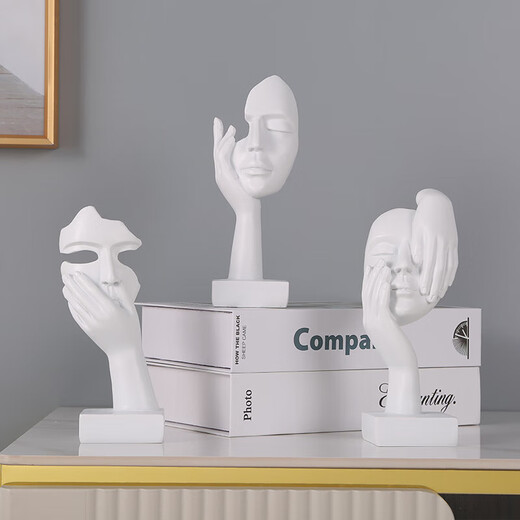 Abstract art wine cabinet decoration ornaments high-end niche home living room TV cabinet office character sculpture thinking about gold