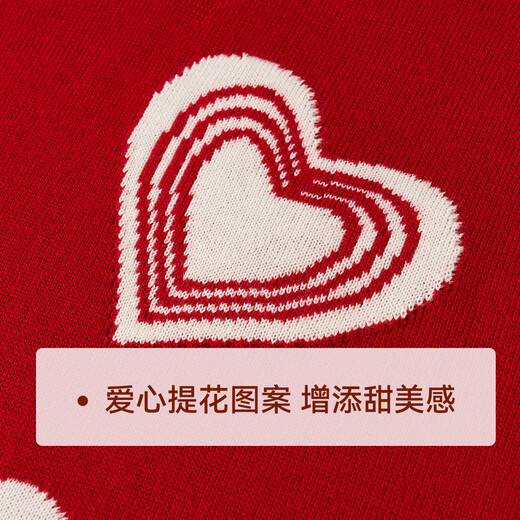 YEEHOO girls' dress children's sweater skirt small and medium-sized children's clothing red New Year's greetings wool skirt spring red 150