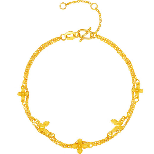 Saturday Fumeng Die Pure Gold 999 Gold Bracelet Women's New Year's Birthday Gift Price A0713018 Approximately 2.71g 16+3cm