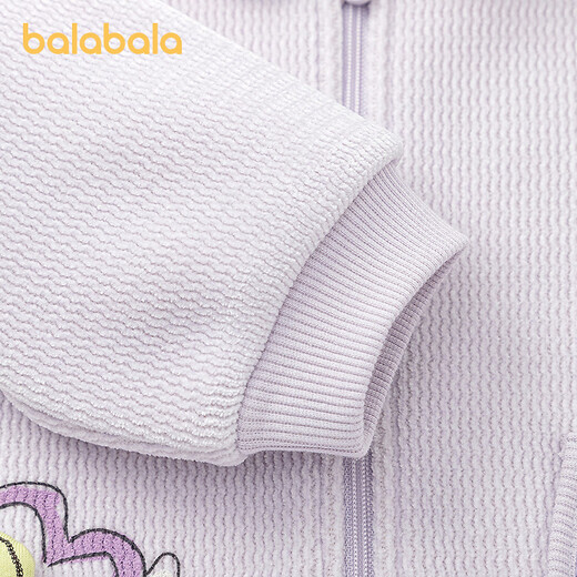 BALABALA balaOne BALABALA children's clothing baby outing jumpsuit 2025 new spring clothing plus velvet warm and cute purple tone 00477 66cm