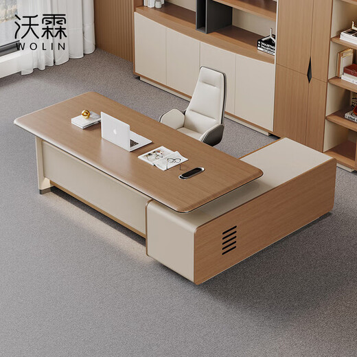 E0 Level Manager Desk Boss Desk Simple Modern President Single Supervisor Office Desk and Chair Combination Single Side Cabinet-1.6 Meter Desk