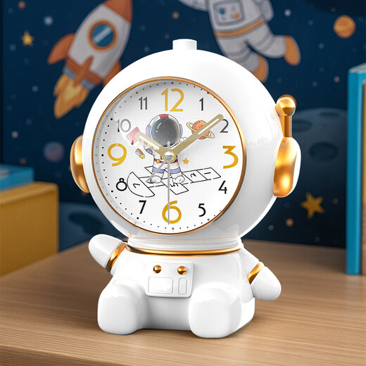 Zhong Xiaobai alarm clock smart student special wake-up artifact 2025 new children boys and girls astronaut alarm clock one-click snooze night light desktop bedside clock New Year gift