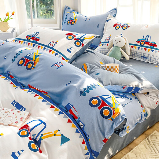 Hongdou Home Textiles (HOdoHome) Kindergarten three-piece children's quilt cover pure cotton quilt cover baby six-piece quilt bedding set for nap Lugang Town 100% cotton pad quilt cover 90cm*200cm