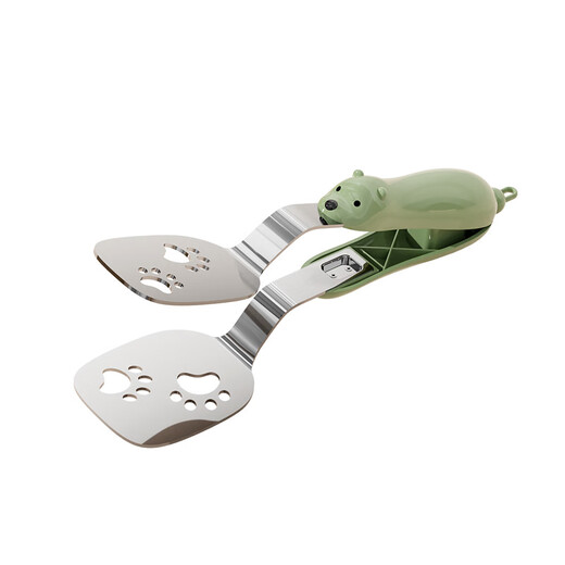 BURJUMAN German fried fish clip multifunctional steak clip fried fish shovel bread clip kitchen fish shovel fried steak artifact green bear can be fried and clipped
