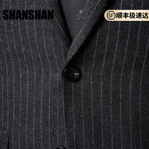 SHANSHAN light luxury brand 2025 new men's suit slim fit wedding groomsmen business suit suit for men gray stripes L 170