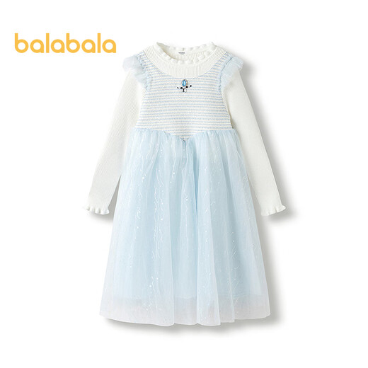 Balabala children's clothing children's dress girls 2025 autumn and winter knitted mesh skirt same style in shopping mall 202425111001