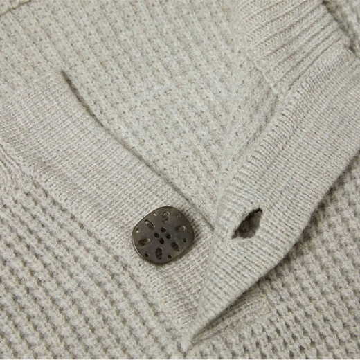 VANCL Autumn and Winter Men's and Women's Casual Warm Henry V-Neck Sweater Black Gray S