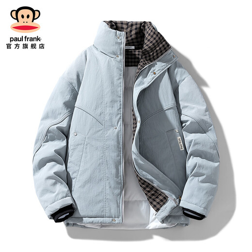 Big mouth monkey (paul frank) stand collar contrasting color cold-proof cotton coat for men in winter new fashion brand warm thickened cotton coat casual versatile cotton jacket black official authentic L recommended 125-145Jin Jin equals 0.5 kg