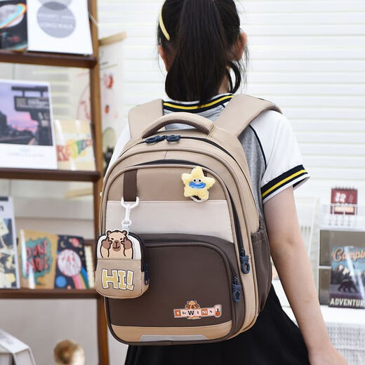 Ye Yu Primary School Cute School Bag Cartoon Girl Lightweight Backpack Spine Protection Large Capacity Backpack Dark Blue Cute Pen Case Recommended for Primary School Students in Grades 1-2