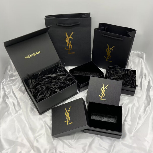 Counter Saint Laurent/ysl lipstick perfume cushion box small gold bar square tube round tube lip glaze packaging box model perfume handbag 17-21-8