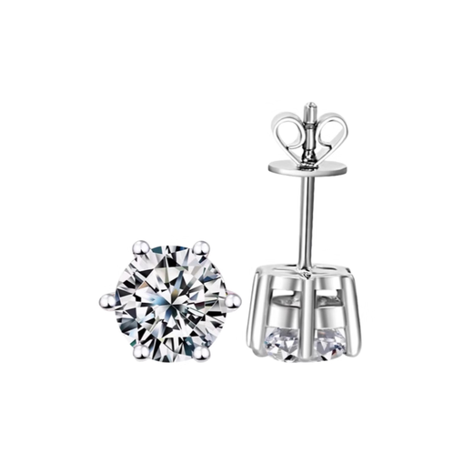 I Do Platinum PT950 Earrings for Women Classic Six Claws 50 Cents 1 Carat A Pair of Earrings Cultured Diamonds as Gifts for Wife and Girlfriend 50 Diamonds Pair