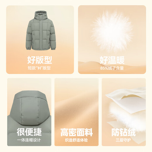 雪中飞2025秋新款男士短款连帽羽绒服商务休闲时尚加厚保暖抗寒