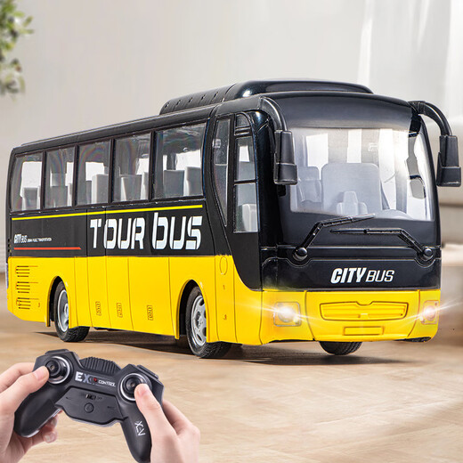 Children's electric remote control car simulation bus bus wireless remote control charging boy toy wholesale model car 666-676NA red extended bus