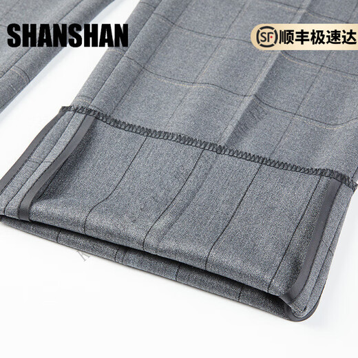 SHANSHAN light luxury brand men's suit suit gray plaid business casual fashion suit two-piece suit for men light gray plaid 2XL 180