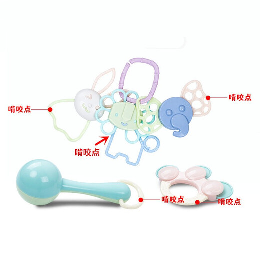 Hisamori Yoshida boiled rattle toy teether baby chewing music Manhattan ball hand catcher baby banana + hand slap teether rattle
