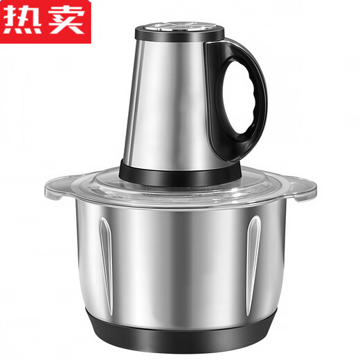 MZXM Japan imported quality 2025 new meat grinder pure copper motor large capacity electric stainless steel multi-function cooking 2 liters 2 speeds 1 set of knife heads pure copper motor + 3 years