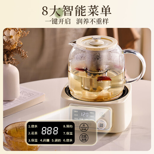 Sacon all-glass health kettle, tea kettle, kettle with heat preservation, fully automatic constant temperature kettle, tea kettle, home office electric kettle, flower tea kettle with filter, all-glass flower tea kettle 1L
