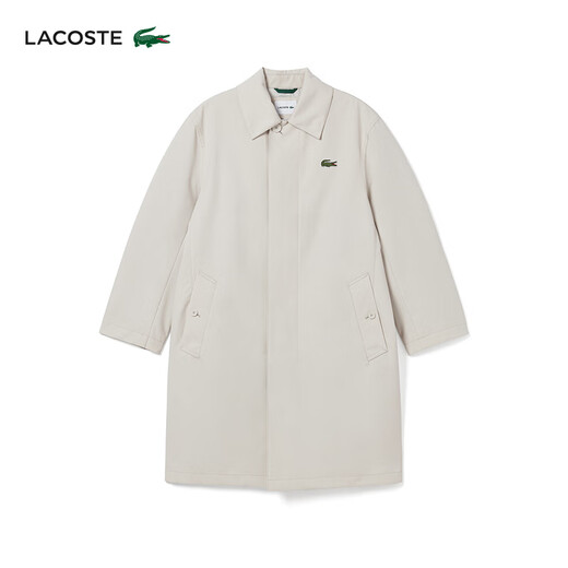 Crocodile (LACOSTE) French crocodile men's autumn fashion solid color lapel mid-length windbreaker jacket | BH5946 BUQ/off-white S 46 /165