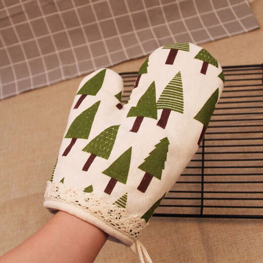 Vinoa lace anti-scalding and heat-proof gloves heat-insulating gloves thickened microwave oven kitchen household high-temperature baking lace whale