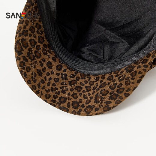 SANFU quilted leopard print octagonal hat fashionable personalized clothing accessories accessories hat painter hat 850833 leopard print coffee color one size