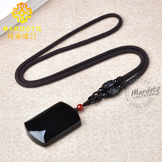 MARDOTG Black Crystal Nothing Brand Pendant Men's Peace Amulet Black Crystal Necklace Birthday Gift