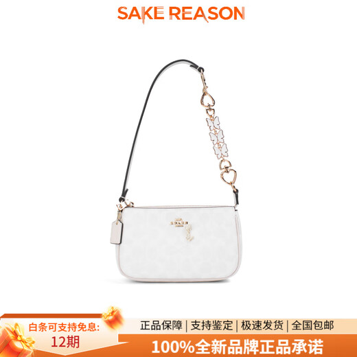 COACH Customized Bag Nolita19 Classic Fashion Metal Zipper Opening Artificial Leather Handbag Small Women's Dielian Golden Shadow Pink Gift Box