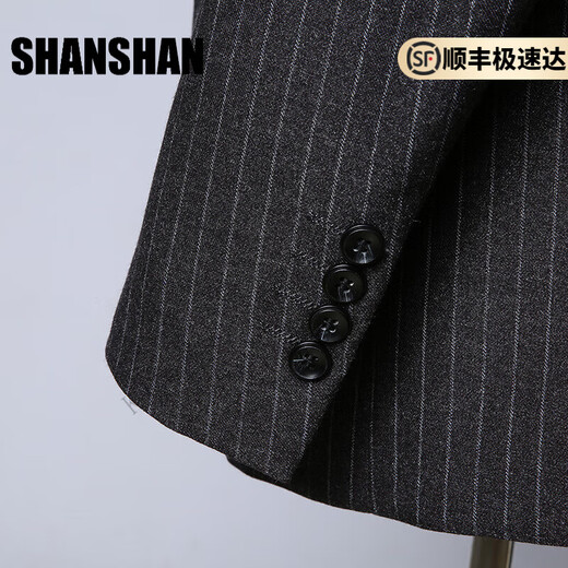 SHANSHAN light luxury brand 2025 new men's suit slim fit wedding groomsmen business suit suit for men gray stripes L 170