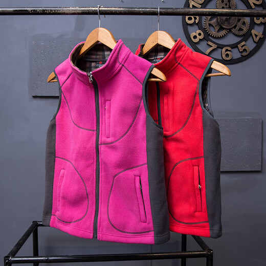Ayub's new autumn and winter outdoor fleece vest for women, windproof warm vest, polar fleece top for hiking, mountaineering and cycling women