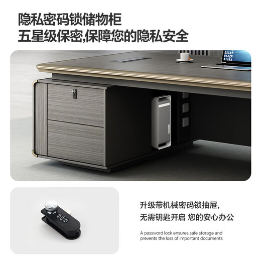 Desk Boss Desk Simple Modern Manager Desk Light Luxury Leadership Desk and Chair Set Office Executive Desk Combination 1.6 Meter Boss Desk E0 Plate + Desktop Aluminum Alloy Edge