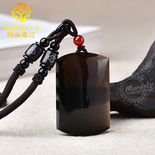 MARDOTG Black Crystal Nothing Brand Pendant Men's Peace Amulet Black Crystal Necklace Birthday Gift